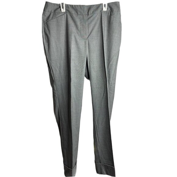 Chico's .5 Ultimate Fit Black Check Cuffed Trouser Capri Pants 30x24 US 6 New - Picture 1 of 5